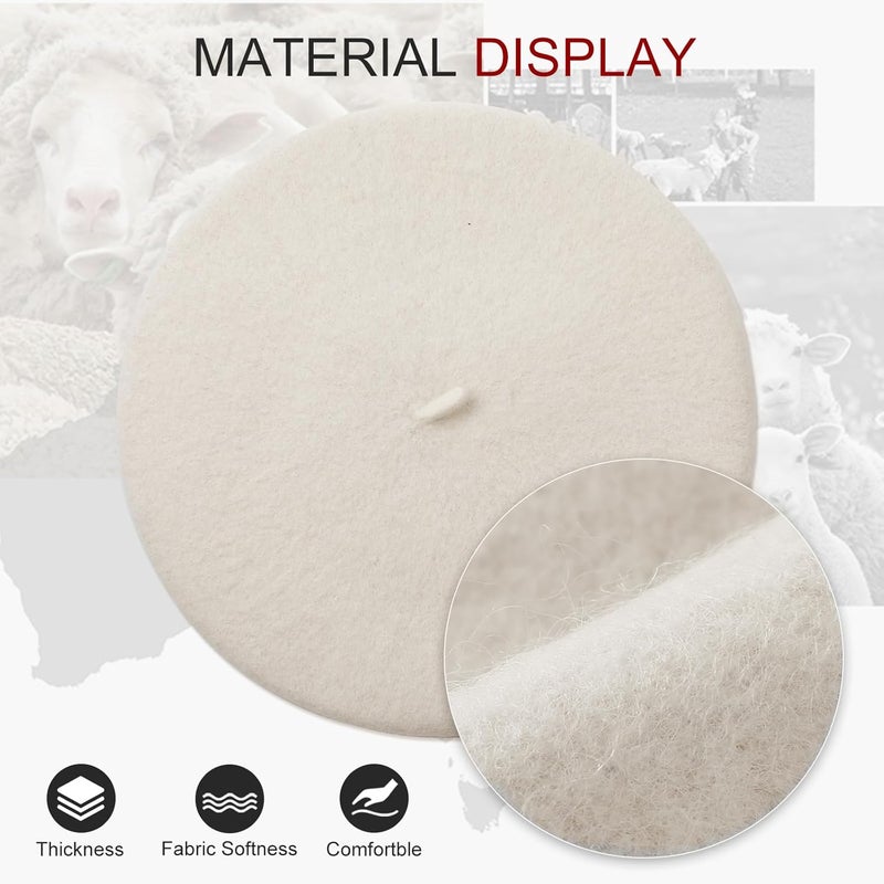 Sumolux Women Beret Hat Wool Vintage French Solid Color Classic Winter Cap - Image 3